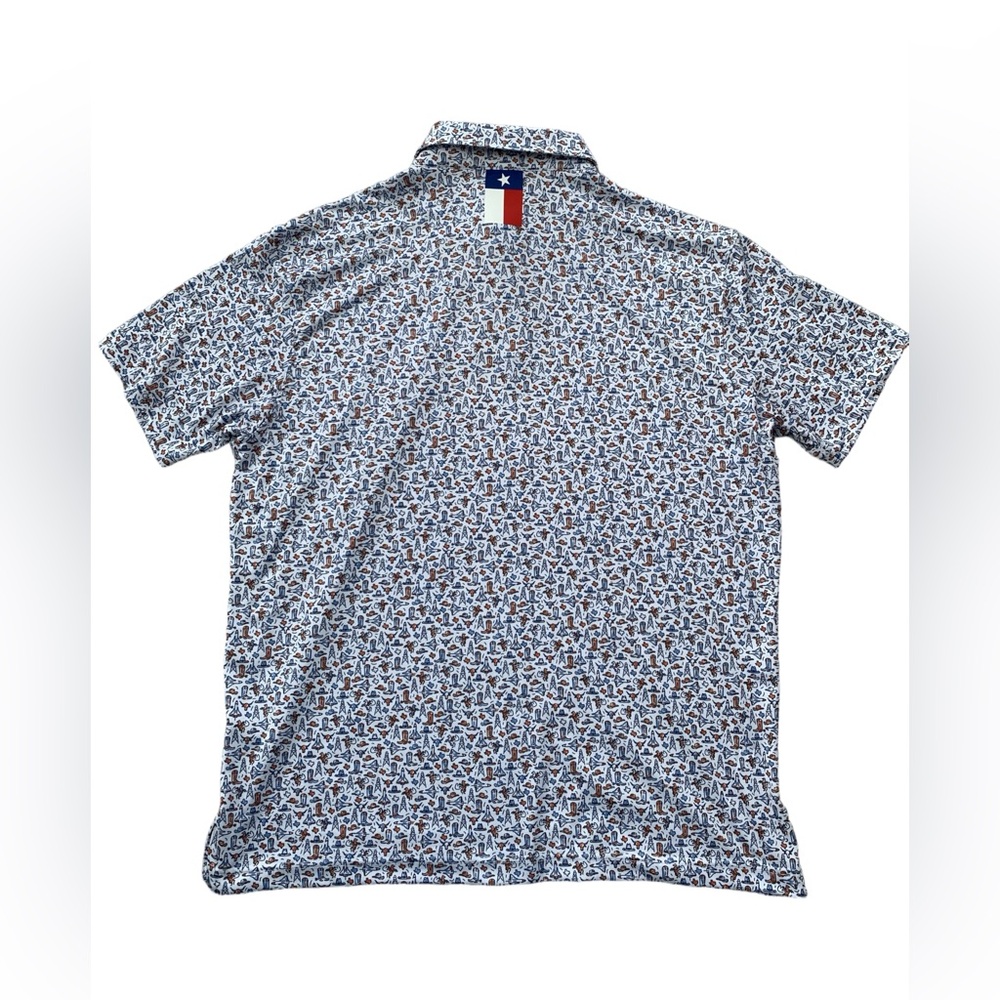 Rhoback Mens Large The Houston Texas Space Shuttle Western Performance Golf Polo - Picture 2 of 12